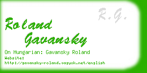 roland gavansky business card